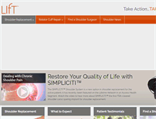 Tablet Screenshot of liftmyarm.com